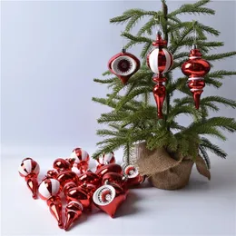 ديكورات عيد الميلاد 5pcs زخرفة شجرة عيد الميلاد الخاصة بالقررة البصل السقوف للمنزل الديكور كرات عيد الميلاد الأحمر والأبيض 231027