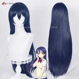 Catsuit Costumes 80cm Anime Lovelive Love Live Sonoda Umi Cosplay Wig Blue Black Women Wigs Heat Resistant Synthetic Hair