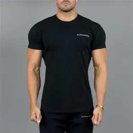 Herr t-shirts män t-shirt fitness bodybuilding tshirts gyms alfalete tees topps mode tshirt homme kläder hög kvalitet c207t