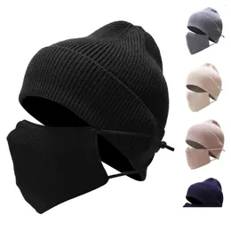 Beanie/Schädelkappen Beanies Paar Hut Maske Reiten Outdoor-Anzug Männer und Frauen Adt Herbst Winter Warm Matching Protective Trend Decorat Dhlbb