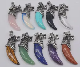 Anhänger Halsketten Amethysurquoise/Aventurin/Kristall/Sandstein/Rosenquarz/Lapis/Opalzähne Drachen Modeschmuck für Frau Geschenk