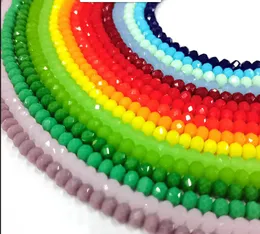 DIY Jewelry accessories materials 3x4mm 1200pcs multi color Flat Austria Crystal Beads Faceted Cut Glass Beads Loose Spacer Beads