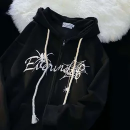 Designer de luxo 5555 clássico algodão americano aranha cardigan casaco feminino outono/inverno moda alta rua oversize hoodie