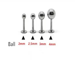 16G Lip ring Labret piercing Ball Plain 316L surgical steel fashion Body piercing Jewelry 100pcs lot 2mm 2 5mm 3mm 4mm Ear Tragus 334L