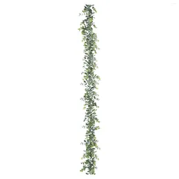 Flores decorativas guirlanda artificial videiras falso vegetação arco de casamento decoração de parede 6 pés flor real