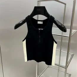 Canotte da donna Camis New Black Mezza cerniera sportiva Slim Crop Top gilet corto Top Strap Fitness femminile Yoga270Z