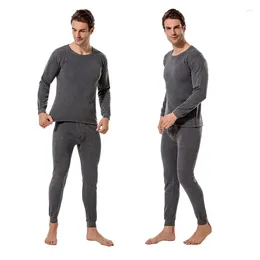 男性用のメンズサーマルアンダーウェア冬セットThermo Long Johns Male Thick Velvet Clothing Solid Wholesale Home Set