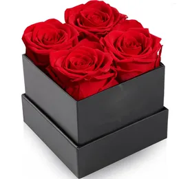 Decorative Flowers Roses Preserved In A Box Dry Forever Love Flower For Women Gifts Mom Girlfriend Wife Grandma Birthday Party Wedding Gift