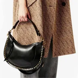 Evening Bags 2023 Women Genuine Leather Shoulder Bag Rivet Decoration Brown Handbag 231026