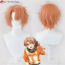 CATSUT -kostymer anime idolish7 izumi mitsuki kort ljus orange syntetiska hår halloween fest cosplay peruk + peruk lock