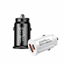 USB C Car Charger Quick Charge QC4.0 Cargador Port Type C PD Car Fast Charging 20W for iphone 15 14 samsung
