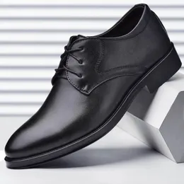 Klänningskor Black Pu Leather Men Business AllMatch Casual Shockabsorbering Wearresistent Footwear 2023 Chaussure Homme 231026