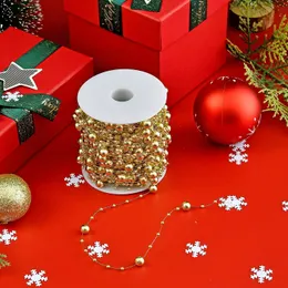 Decorações de Natal galvanizadas ouro prata redonda linha de pesca contas árvore festiva beading diy corda 231027