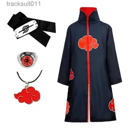 Anime Costumes Adult Cloak Kids Robe Unisex Men Cape Anime Cosplay Halloween Come Jacket with Headband Ring for Women L231027