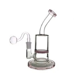 6 tum tung glasbägare bong vattenpipa inline honungskaka perc bubbler vattenrör dabbar rigg honungskaka ask catcher 14mm fog med manliga glasoljebrännare rör