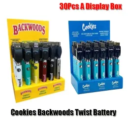 CK / Backwoods Twist Wyświetlacz akumulatora 30ct Indywidualne baterie 900 mAh 510 Gwintów
