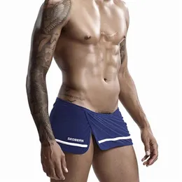 Pijamas masculinos pijamas bottoms sexy lado split shorts soltos casa lounge boxer moda nightwear2423