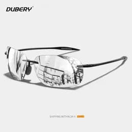 선글라스 프레임 Dubery Men Rimless Driving Shades 야외 스포츠 낚시 태양 안경 울타리 프레임 Pochrome Sonnenbrille UV400 231026