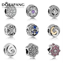 Dorapang 2017 New Round Shape 925 Sterling Silver Fashion Jewelry Making DIY PEEL For CZ Compatible with For Charms Armband Love255G