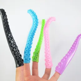 Nuovo romanzo Marionetta da dito in plastica Storia Tentacoli di polpo Giocattolo Silicone TPR Piccoli giocattoli da dito per bambini Bambini Manica morbida Modalità mano sensoriale Scherzi Giocattolo Festa DHL