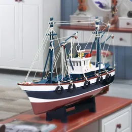 Diecast modelo suave vela de madeira barco de pesca modelo estudo pequeno barco de madeira ornamentos decoração para casa artesanato presente de aniversário das crianças 231026