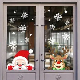 Wall Stickers Christmas Santa Claus Window Ornaments Pendant Merry For Home Decor Year 2023 231027