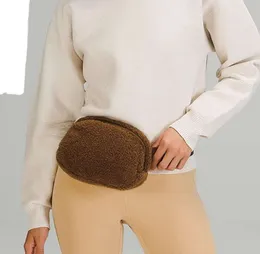 Bolsa de yoga de lana lu en todas partes, cinturón de lana, bolsas para deportes al aire libre, mujeres, hombres, invierno, cintura de felpa, señoras, deporte, gimnasio, elástico, ajustable, 258c