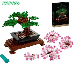 Flygplan Modle Moc Creative Bonsai Tree Flower Bouquet Building Block Bricks Model Home Decoration Plant Potted Gift Kids Set Compatible 10281 231027