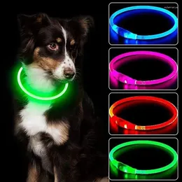 Dog Collars USB充電式LED PET COLLAR取り外し可能な輝く安全ネックレスライトフラッシュアンチロストパピー損失防止