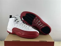 Neueste Version 12 Cherry Schuhe Weiß Schwarz Varsity Red Air Outdoor Sports 12S Sneakers mit Original US 7-13 EUR 40-47,5