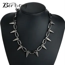 Nitar CBB Material Chokers Punk Goth Handmade Choker Halsband Silver Spike Rivet Halsband Emo Rock Gothic Chocker212w