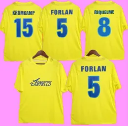 2005 2006 CAMISETA RETRO VILLARREAL MAGLIA DI SOCCHIO 05 06 Home Kromkamp Riquelme Roman Forlan Carzola Football Shirt Jersey 9896