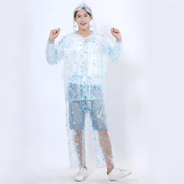 Men's Tracksuits Man Boy's Bubbles Printing Long Sleeve Students Raincoat With Trousers Suit Rainproof Waterproof Set