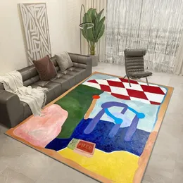 Teppich Kreative Graffiti Wohnzimmer faltbar maschinenwaschbar Heimdekoration Couchtische Plüschmatte Flauschiger Teppich Tapis 231027