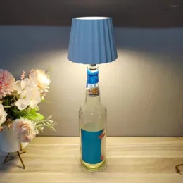 Table Lamps LED Wine Bottle Lamp Touch Dimming Bar Portable Cordless Metal Night Light USB Rechargeable Dinning Decor