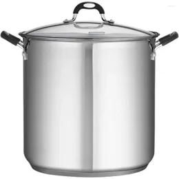 Pannor 22 kvarts rostfritt stål täckt stock potten wok pan köksredskap