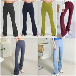 Lu lu lemens Align Yoga Mulher Fitness Calças Soltas Musculação Esportes Mini Calças Flared Calças Atléticas Bell Bottoms Lady Sexy Nádegas levantando Calça de Perna Larga Completa