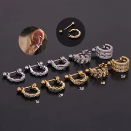 Altro 1 pezzo in acciaio inossidabile tipo U orecchino bilanciere con cz cerchio cartilagine elica Daith Rook lobo piercing all'orecchio gioielli237b