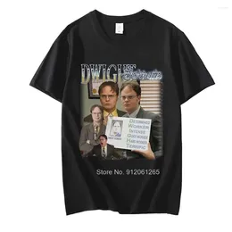 Men's T Shirts Funny Dwight Schrute Homage Shirt Men Short Sleeved Pure Cotton T-shirt TV Show US The Office Michael ScoFashion T-shirts