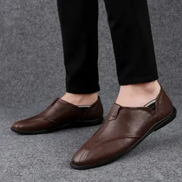 Dress Shoes Men Fashion Genuine Leather Casual Loafers Soft Comfortable Breathable Flats Lazy Men's Lightweigh Moccasins Driving 231026