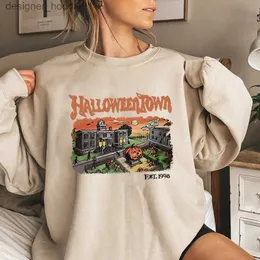 Męskie bluzy bluzy retro halloweentown 1998 Crewneck bluza Halloweenowa koszula zabawne halloweenowe imprezowe sweter jesienne dynia