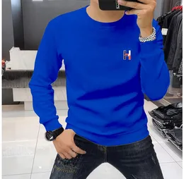 Kış Erkekler Uzun Kollu Polar Hoodies Sweatshirts Yüksek Nakış H Stil Frekans Avrupa Erkekler En İyi T-Shirt Yuvarlak Boyun Pamuklu Gömlek Adam Hi01