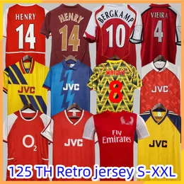 125 TH Retro Soccer Jersey Highbury Home Football Shirt Pires Henry Reyes 02 03 05 06 98 99 Bergkamp 11 12 94 95 Adams Persie 96 97 Galla 86 87 89 Wright