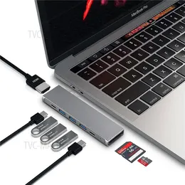 YSTC0150B 8 I 1 USB C Hub Höghastighetsdataöverföring Adapter Multifunktion Bärbar omvandlare Kompatibel med Thunderbolt 3/HDMI/USB 3.0