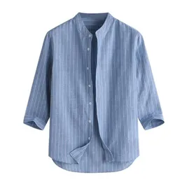 Męskie koszulki swobodne stojaki Summer Top Tree Button Shirt 7 Bawełniane punkty w paski Bluzka Mens290y