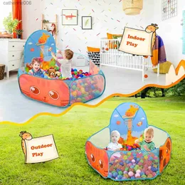 Baby Rail Children Ball Pool tenda portátil Poço de bola dobrável Play Tent com Basket Outdoor Indoor Sports Educational Toy Holiday Giftsl231027