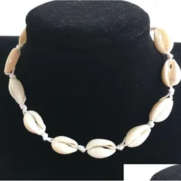 Collane con ciondolo Collana da donna Boho Conchiglie di mare Ragazze Corda Catena Girocollo Bracciale Elegante Semplice Gioielli da spiaggia Regalo per la festa della mamma Goccia Otfh3