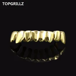 Topgrillz الهيب هوب جريلز لون ذهبي مطلي بالتنقيط على شكل شواية على شكل شوايات الأسنان السفلية مجوهرات الجسم 300i
