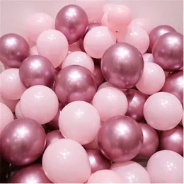 Dekoracje świąteczne 12pclot różowy lateks balon chromowany czerwony srebrny metalowy metalowy balon baby shower urodziny