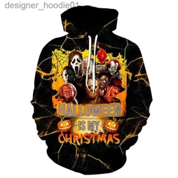 Moletom com capuz masculino Halloween mata filme de terror Michael Myers 3D impressão moletom com capuz homens mulheres moda casual pulôver streetwear y2k moletons L231027